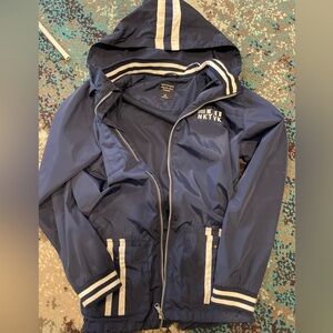 Boys lined navy blue raincoat